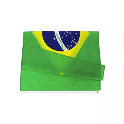 Le Brésil fait sur commande de haute qualité marque des drapeaux du polyester 100D de 3x5Ft