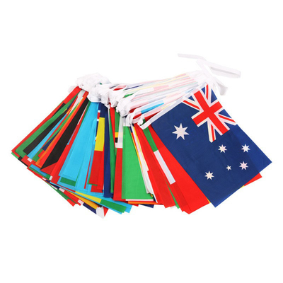 Matériel de PVC de PE de polyester de drapeau de ficelle de pays de coupe du monde petit