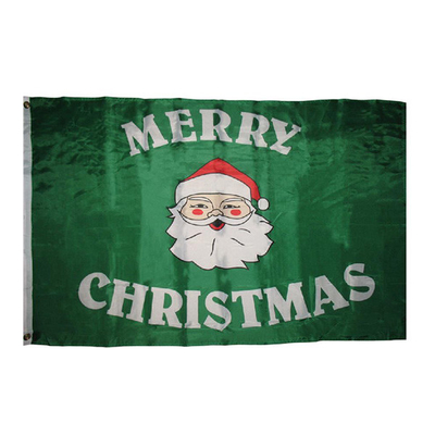 Drapeau fait sur commande polychrome 3x5 de Joyeux Noël de drapeau de polyester de YAOYANG