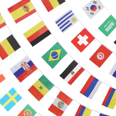 32 pays ficellent des drapeaux du monde Digital imprimant l'impression en soie