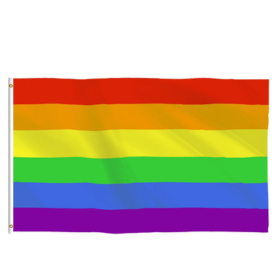 Tissu superbe de polyester de drapeau d'arc-en-ciel de Gay Pride 3x5 pour des activités en plein air