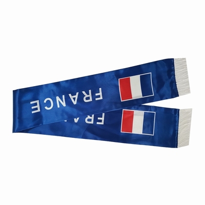 Matériel imprimé adapté aux besoins du client de polyester de style de plaine d'écharpe de drapeau de la France