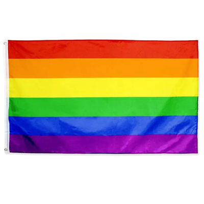 Drapeau arc-en-ciel gay en polyester 3 * 5 pieds de drapeau LGBT imprimé numérique personnalisé