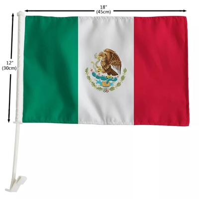 L'écran fait sur commande de drapeau de voiture a imprimé le drapeau de voiture du Mexique avec Polonais de plastique