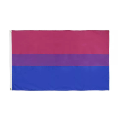 Drapeau bisexuel de polyester de l'arc-en-ciel LGBT de l'impression numérique 3x5 pi 100D