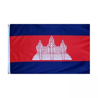 Impression/écran de Digital de drapeau de la coutume 3 x 5 de polyester imprimant le drapeau national de Combodia