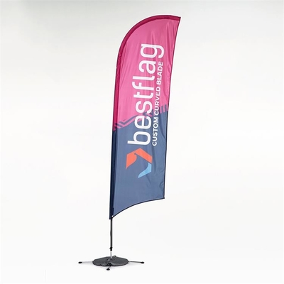 La bannière faite sur commande de plume marque le drapeau de plage de la publicité du polyester 110D 560cm