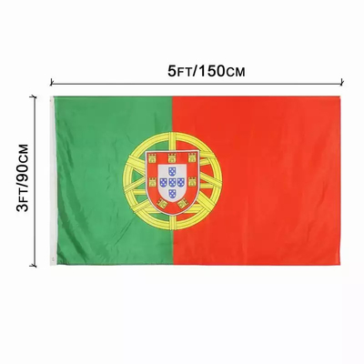 Drapeau 100% national du Portugal de 3X5 pi de polyester fait sur commande de drapeaux tous les drapeaux de pays