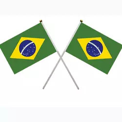 Drapeaux 100% tenus dans la main faits sur commande du drapeau 14x21cm Brésil du Brésil de polyester