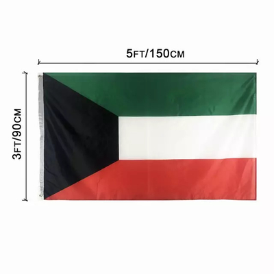 Drapeau de pays de Hotsale Kowéit d'usine Digital imprimant 100D le drapeau du polyester 3x5Ft