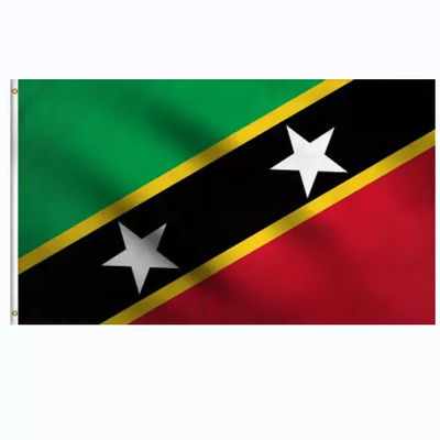 St fait sur commande Kitts de taille et drapeau du Niévès simple/double ont dégrossi imprimant la couleur de CMYK