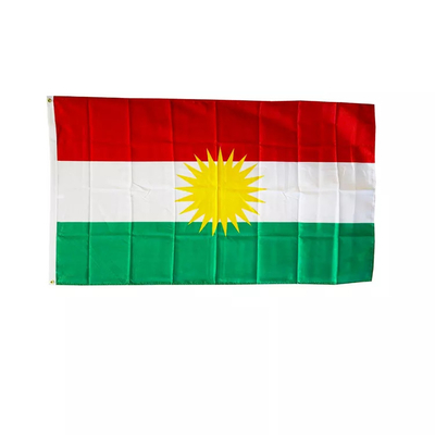 Couleur 100% de Pantone de drapeau national du Kurdistan de polyester pour épouser des faveurs