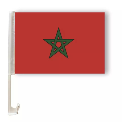 Drapeau fait sur commande de voiture de sublimation de pays de drapeau marocain de voiture de polyester