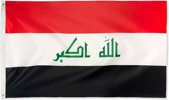 Drapeau national 3x5ft de l'Irak de polyester simples/double dégrossi imprimant des drapeaux
