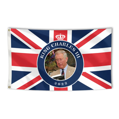 Couronnement de haute qualité 2023 du Roi Charles III du Roi Charles Flag R-U de 3x5ft