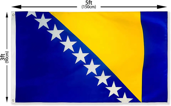 Le monde rapide de polyester de la livraison 150x90 cm marque le drapeau de la Bosnie-Herzégovine