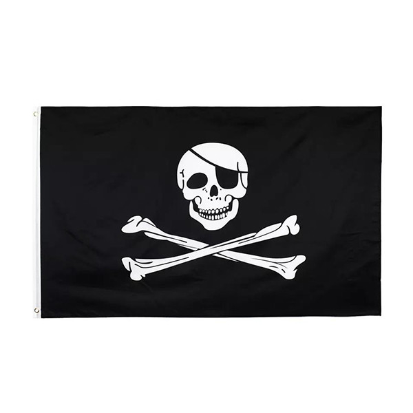 Drapeau de pirate fait sur commande d'os croisés de crâne du drapeau 3x5Ft de polyester d'OEM
