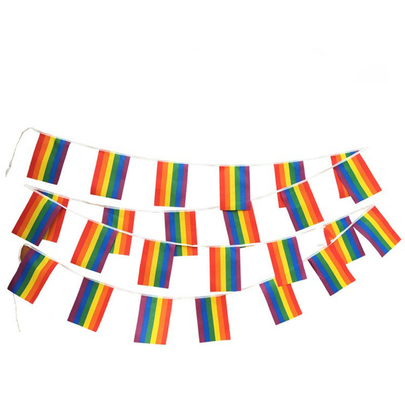 Arc-en-ciel décoratif Pride Bunting Flying Style de polyester de drapeau de LGBT